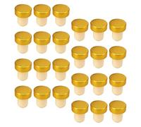 BESPORTBLE Juego de 24 Tapones de Corcho Forma de T para Vino Sellador Hermético de Alto Peso Molecular Reutilizables y Compatibles Color Dorado Marco de Aluminio Adecuado para Botellas