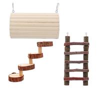 BESPORTBLE Juego De 3 Juguetes De Madera Tronco Hueco Túnel Escalera Hámster