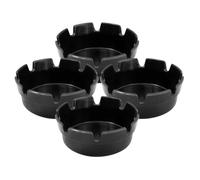 BESPORTBLE Juego de 4 Ceniceros de Plástico Negro para Exterior con Diseño de 8 Ranuras, Tapa para Fácil Colección y Uso en Patios y Restaurantes