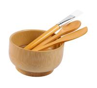 BESPORTBLE Juego De 4 Piezas De Accesorios De Belleza Para El Cuidado De La Piel De Mujeres - Tazón De Mezcla - Espátula y Cuchara De Madera Ideal Para Tratamientos Faciales y