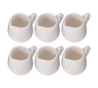 BESPORTBLE Juego de 6 Jarras de Cerámica Blancas Asa para Salsas y Leche Tamaño Mediano Utensilios de Cocina Versátiles para Hogar Restaurantes y Cafeterías Contenedores de