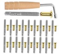 BESPORTBLE Juego de Clavijas de Afinación Accesorio Resistente de Madera y Metal para Arpa de Lira Llave de Metal y Pasadores Giratorios para Mantenimiento Clásico
