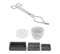 BESPORTBLE Juego de Crisoles para Fundir Oro de Grafito con Acero Inoxidable, Hierro y Cuarzo, Kit de Fundición Casera con Pinzas Resistentes al Calor para Talleres Profesionales y Moldes