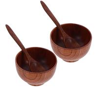 BESPORTBLE Juego de Cuencos de Madera para Cocina Japonesa, 4 Piezas, Tazones Grandes para Arroz y Sopa, Material Resistente y Seguro, Adecuado para Uso Familiar y Servir Ensaladas