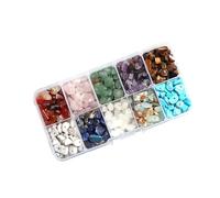 BESPORTBLE Juego de Cuentas Espaciadoras de Piedra Triturada Superficie Pulida Suave con Caja de Almacenamiento y Diseño de 15 Compartimentos para Pulseras para DIY Joyería