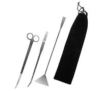 BESPORTBLE Juego De Herramientas De Acuario Tijeras De Césped Pinzas para Plantas y Limpiador De Fondo Práctico para Limpiar Peceras