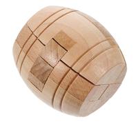 BESPORTBLE - Juego de rompecabezas, Luban Lock de madera natural, forma de barril de 6 cm, intelectual educativo para niños y niñas y adultos, estimulación cerebral y desarrollo de reflexión