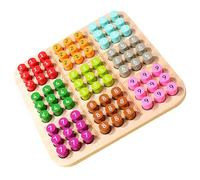BESPORTBLE Juego de Sudoku de Madera Juguete Educativo para Niños Juego de Mesa Tablero de para Aprendizaje Lógico Juguete de Pensamiento Matemático Actividad Familiar
