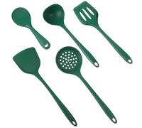 BESPORTBLE Juego de Utensilios de Cocina de Silicona 5 Piezas Resistente al Calor Antiadherente Mango Ergonómico Incluye Pala Cuchara Ranurada y Cuchara Sólida Adecuado para Cocinar y