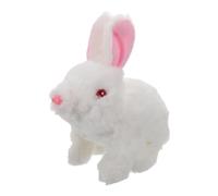 BESPORTBLE Juguete de Conejo de Peluche para Eléctrico con Ojos Iluminados Juguete Saltarín y para Amantes Animales Sin Baterías Color Blanco