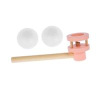 BESPORTBLE Juguete de Soplar Bolas Flotantes de Madera Educativo para Divertido y Seguro Mejora la Coordinación y Comunicación Familiar Color Rosa