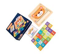 BESPORTBLE Juguete Educativo de Madera para Aprendizaje Temprano de Letras y Palabras Inglés de Bloques de Abecedario para Preescolar y Desarrollo Infantil