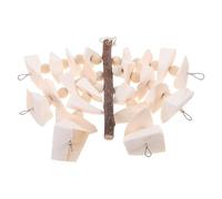 BESPORTBLE Juguete Masticable Colgante para Loros y Pájaros Grandes, Bloques de Madera Natural y Cuerda Resistente, Adecuado para Desgaste y Alivio de Estrés en Jaulas Diversas
