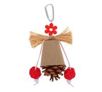 BESPORTBLE Juguete para Masticar Loro Juguetes para periquitos pájaro Colgando Juguete para Masticar Juguete de Entrenamiento Periquito Juguetes para Masticar Loros de Madera Rojo