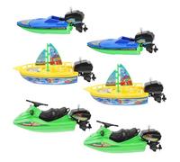 BESPORTBLE Juguetes de Baño para Pequeños, 6 Piezas de Barco de Plástico, Incluye 2 Barcos de Vela, 2 Lanchas y 2 Motos Acuáticas, Colores Aleatorios, Seguros y Resistentes Color Aleatorio