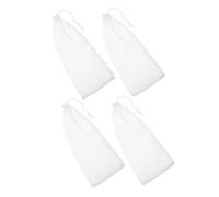 BESPORTBLE Kit de 4 Comederos para Pájaros de Jardín, Bolsa de Alimentación Colgante de Malla Hexagonal de Poliéster Color Claro 12x28 Cm Cierre de Cordón, Alimentador para Aves al Aire