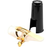 BESPORTBLE Kit de Boquilla para Saxofón Alto Eb con Ligadura Metálica y Boquilla Transparente, Accesorio Durable y Resistente, Tapa de Plástico para Instrumentos de Viento
