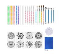 BESPORTBLE Kit de Herramientas para Pintar Mandalas Acrílico y Plástico, Fácil de Limpiar 32 Piezas Adecuado para Pintura DIY y Arte en Piedra