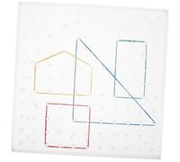 BESPORTBLE Kit Educativo Pegboard Doble Cara Transparente Juguete Stem Matemáticas con Bandas Elásticas de Colores para Creación de Figuras y Aprendizaje Geometría Escolar