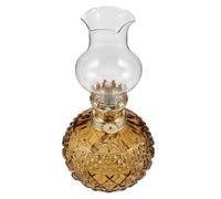 BESPORTBLE Lámpara de Queroseno Vintage para Interiores con Chimenea de Cristal Color Té Quemador Ajustable Luz Nocturna Suave Adecuado para Decoración y Emergencia Salón y Dormitorio