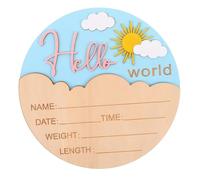 BESPORTBLE Letrero De Anuncio De Bebé: Letrero De Bienvenida De Madera Para Recién Nacidos, Placa Redonda Con Nombre De Nacimiento Para Accesorios De Fotos, Baby Shower, Guardería.