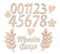 BESPORTBLE Letrero de Calendario de Madera para Bebés Bloques de Números y Meses para Fotografías de Nacimiento y Cumpleaños