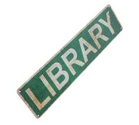 BESPORTBLE Letrero de Hojalata Vintage para Decoración Rústica de Biblioteca, Placa Metálica Resistente al Agua de 30x20 Cm para Pared Interior y Exterior, Adorno Retro Adecuado para Hogar,