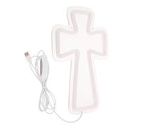 BESPORTBLE Letrero de Neón Cruz LED 25x15 Cm Acrílico Luz Cálida para Decoración de Pared Religiosa, Luz Nocturna de Jesús para Sala y Dormitorio, Adecuado para Celebraciones y Pascua
