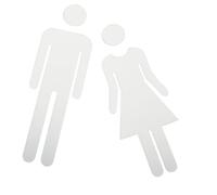 BESPORTBLE Letreros de Baño Acrílicos 3d Plata, 20 Cm, Juego de 2 Piezas, Señalización para Puertas de Aseo Hombre y Mujer, Decoración Práctica para Baños Domésticos y Públicos