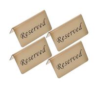 BESPORTBLE Letreros de Mesa Reservada de Acero Inoxidable Dorado, Señal V Tipo para Banquetes y Bodas, Pack de 4 Unidades, Adecuado para Restaurantes, Fiestas y Eventos Formales