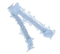 BESPORTBLE Liga de Encaje Floral para Novia, 2 Piezas (ancho y Estrecho), Color Azul Claro, Ligas Decorativas Suaves para Boda y Fiestas, Accesorio Femenino Elegante y Cómodo