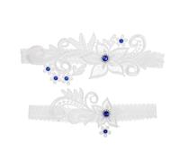 BESPORTBLE Ligas de Encaje para Novia con Brillos, 2 Piezas, Elásticas de Color Claro para Bodas y Eventos Obsequios