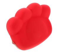 BESPORTBLE Linda Bolsa De Monedas Monedero Decorativo Monedero Pequeño con Forma De Pata De Gato Cartera para Mujer Bolsa De Cambio De Mano Chicas Female Rojo Gel De Sílice