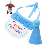 BESPORTBLE Lindo Juego de Sombrero de Cumpleaños para Perro Y Gato Decoración para Fiesta de Mascotas Atuendos para Mascotas Babero Cómodo para Mascota de Cumpleaños para Mascota