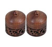 BESPORTBLE Linterna de Madera Hueca para Aromaterapia 2 Unidades, Colgante Aromático DIY Diseño de Loto Tallado, Portátil y Decorativo para Hogar y Bienestar, Difusor de Bolas Aromáticas