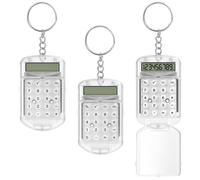 BESPORTBLE Llavero Calculadora Portátil Transparente Mini Calculadora Pequeña de 8 Dígitos Pantalla LCD y Funciones Básicas Set de 3 Unidades Adecuado para Estudiantes y Uso Diario