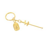 BESPORTBLE Llavero de Esgrima de Aleación de Zinc en Dorado Florete y Máscara, Colgante Decorativo para Bolso y Llavero, Recuerdo Deportivo para Aficionados y Obsequio de Club de Esgrima