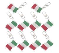 BESPORTBLE Llavero para Bolsos con Bandera Italiana, Colgante Metálico de Dibujos Animados, Pack de 10 Piezas, Accesorio Ligero para Mochilas y Recuerdos de Viaje, Diseño Duradero y Versátil