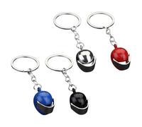 BESPORTBLE Llaveros Creativos de Casco de Moto Metálico Realista 4 Piezas en Rojo Azul Níquel y Negro Accesorios Portátiles para Mochilas y Bolsos Adornos Originales para Eventos y