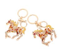 BESPORTBLE Llaveros del Año Chino 2026, 2 Piezas Llavero de Caballo Esmalte Colorido y Gemas de Imitación, Colgantes Decorativos para Bolsos, Accesorios Feng Shui para Mujer