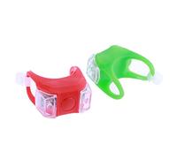 BESPORTBLE Luces Led para Bicicleta Delanteras y Traseras 2 Piezas Rojo Silicona 3 Modos De Luz Seguridad Ciclismo Noche