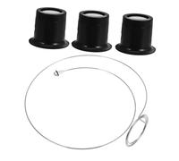 BESPORTBLE Lupa de Joyería y Relojería Clip de Ojo, Lentes de Vidrio 5x-15x, Set Portátil de 4 Piezas para Profesionales y Aficionados, Herramienta Precisa para Reparación y Lectura