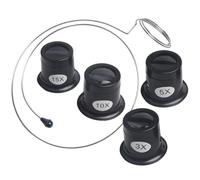 BESPORTBLE Lupa de Joyero Portátil Clip para Ojos, 4 Piezas Lente de Vidrio y Alambre de Acero, Herramienta para Reparación de Relojes y Trabajos de Cerca, Ligera y Compacta Color Aleatorio