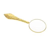 BESPORTBLE Lupa de Mano de Metal Dorado Mango, Lente Óptica de Vidrio de Alta Magnificación para Inspección y Lectura, Diseño Elegante y Portátil