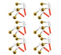 BESPORTBLE Luz de Alarma para Pesca Nocturna con Doble Campana, 12 Unidades con Clip Antideslizante para Cañas, Luz Roja Luminosa para Detección Sensible de Picadas y Accesorios