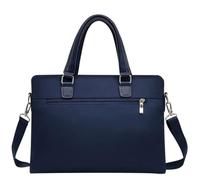 BESPORTBLE Maletín de Negocios para Hombre Bolsa para Portátil de Tela Oxford Azul Bolso de Mano y Hombro Cremallera Antirrobo Portafolio Resistente al Agua para Oficina y Viajes