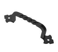 BESPORTBLE Manija de Puerta de Granero Negra Manija Rústica para Puerta Corrediza de Granero Acero al Carbono 120mm entre Agujeros 14,30x4,60x2,60cm de Madera y Cobertizo Uso Exterior