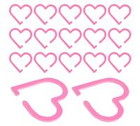 BESPORTBLE Marcadores de Copas de Vino Acrílicos en Forma de Corazón Rosa, 20 Unidades Reutilizables para Identificación de Bebidas en Fiestas, Decoraciones para Eventos y Reuniones Sociales