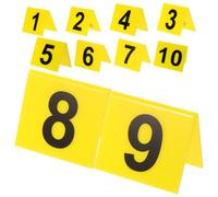 BESPORTBLE Marcadores Escena del Crimen Acrílicos 10 Piezas Doble Cara 55X63 CM Amarillo Números Negros para Restaurante y Evento Mesa Multifunción