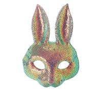 BESPORTBLE MáScara De Conejito Con Lentejuelas Brillantes Para Halloween Disfraz De Mascara Animal De Media Cara Para Fiesta Cosplay Eventos De Pascua